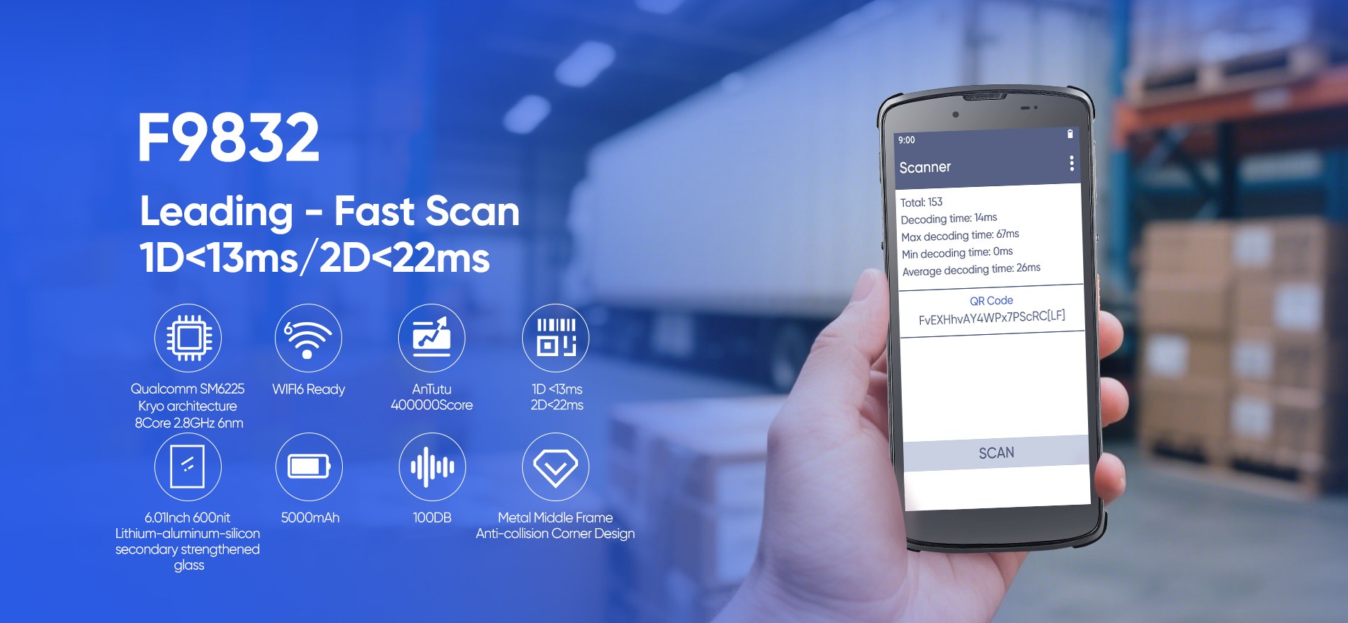 DPM Code Scanning Mobile Computer F9832