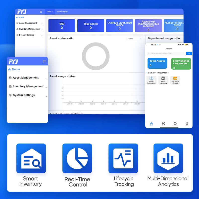 Fixed Asset Management Software Dashboard for Industrial Use